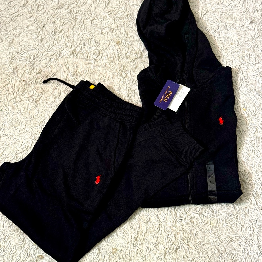Men’s two piece polo hoodie and joggers set